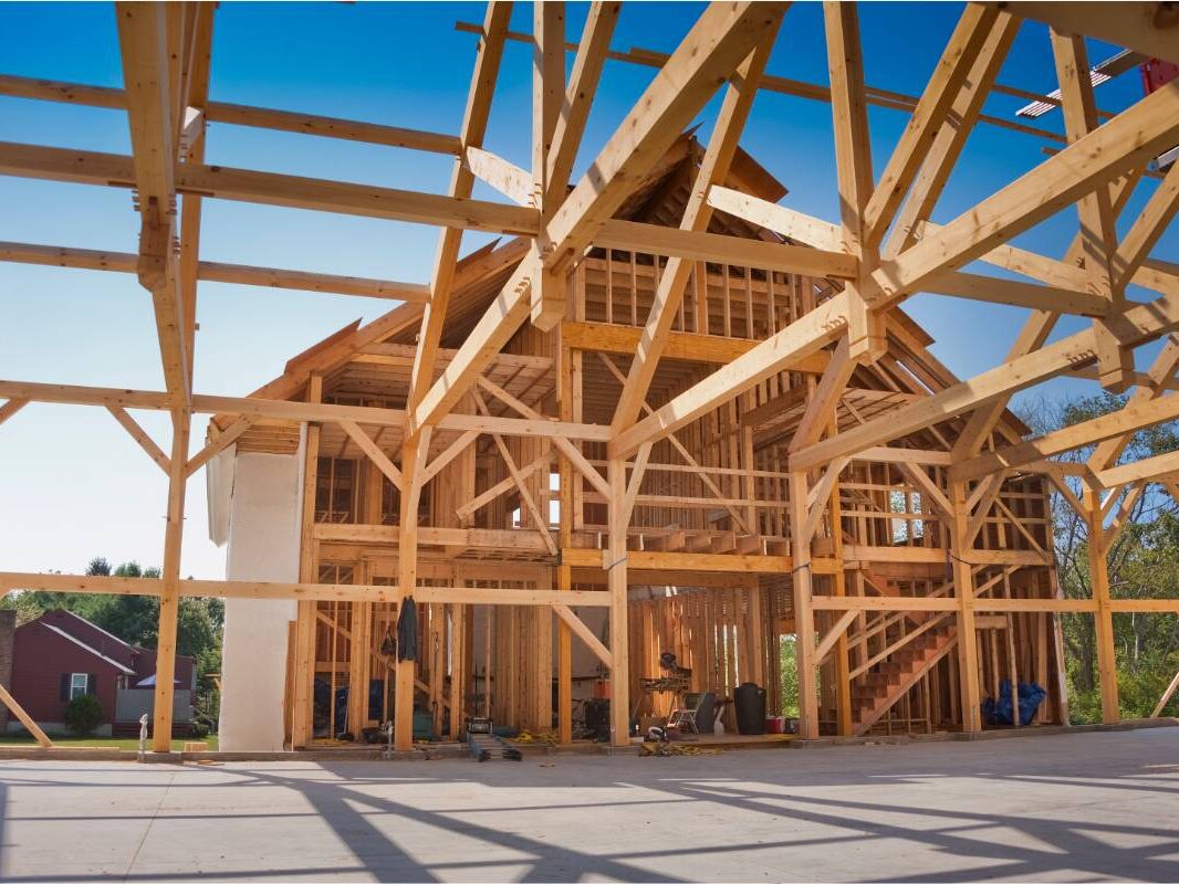 HUET-construction-maison-neuve-bois Construction de l'ossature en bois d'une nouvelle maison